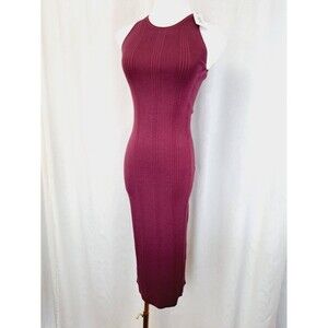 NEW! L'Agence Shelby Bodycon Dress Knit Stretch‎ Sleeveless Burgundy Midi XS